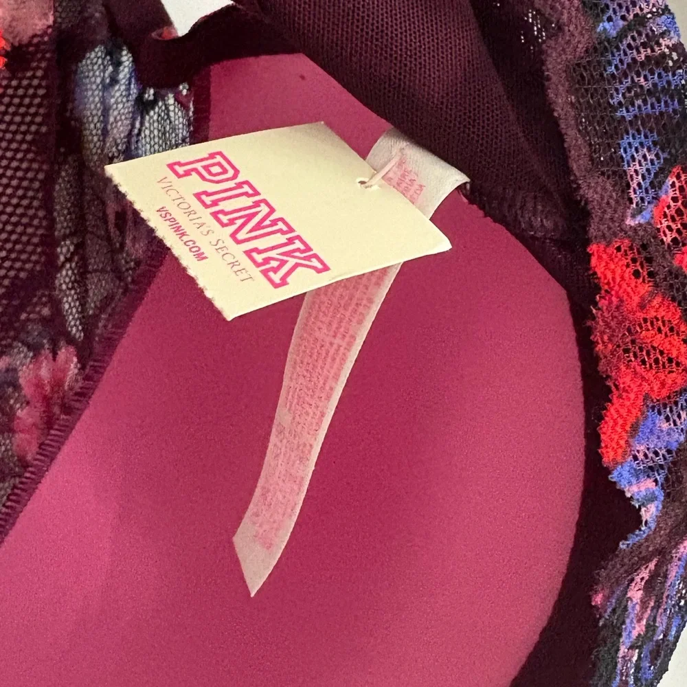 Victoria’s Secret PINK High Neck Lace Push-Up Underwire Bralette S DD NWT Y2K